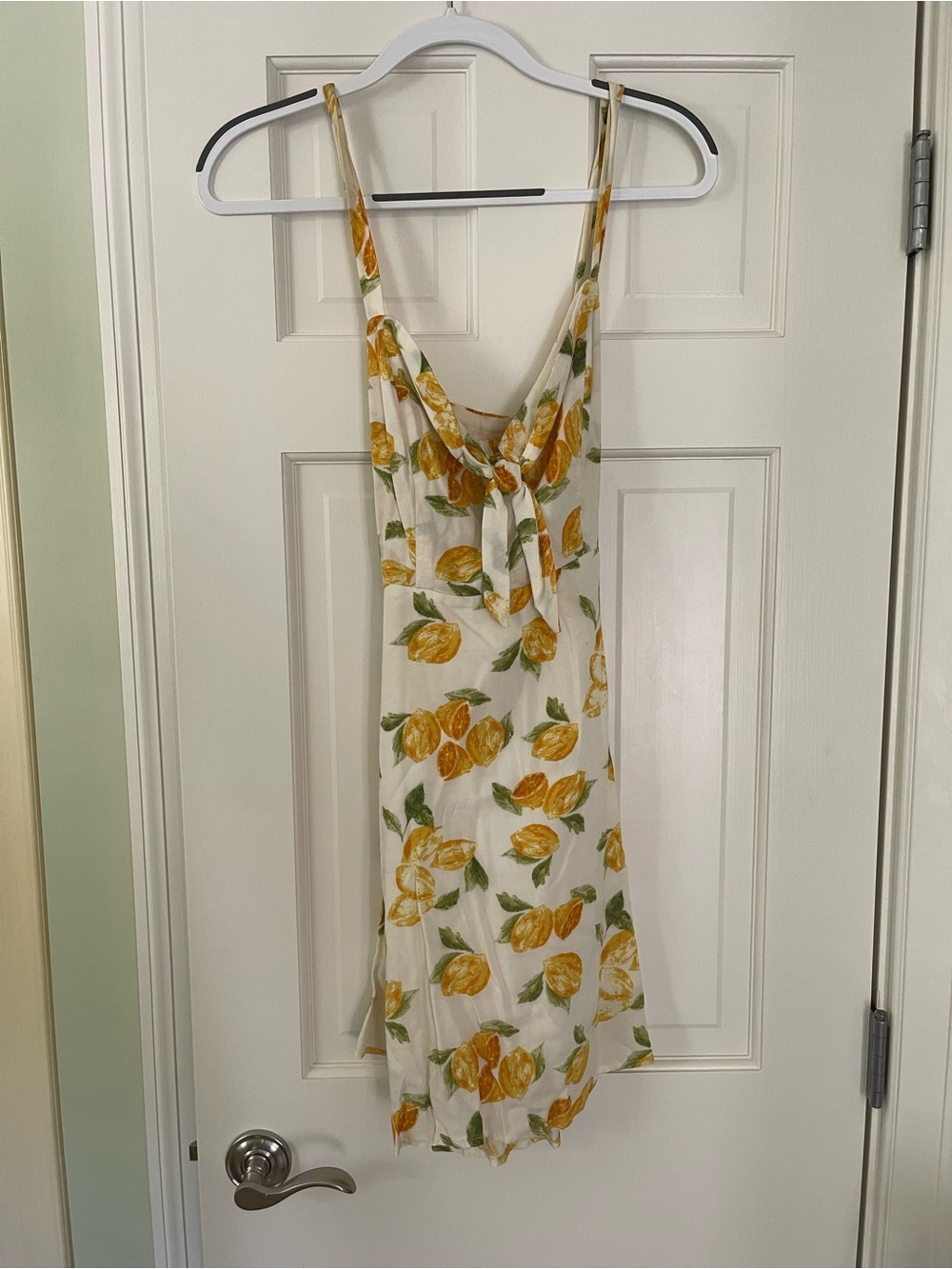 Socialite White Mini Dress with Yellow Lemon Print
